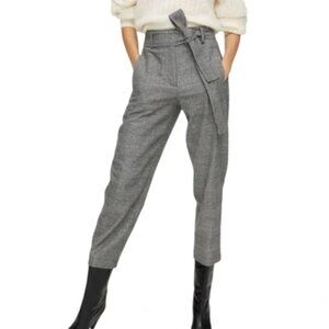 Aritzia Wilfred Tie Front Pants Grey Plaid